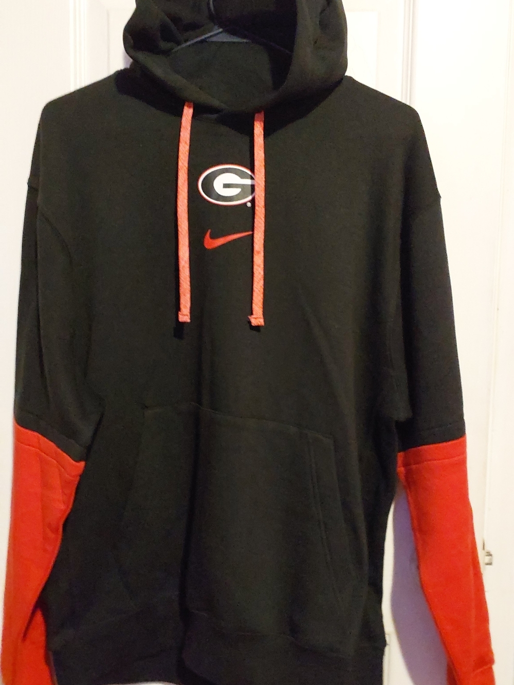 Nike Black Hoodie with Red Accents and Georgia G Logo